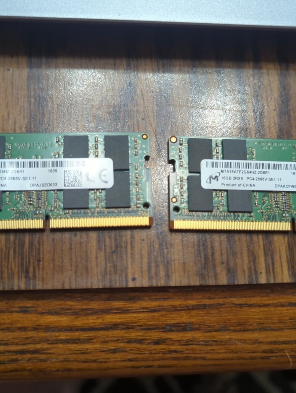 Micron 32GB Matched Kit 2x16GB 2Rx8 PC4-2666V DDR4 RAM MTA16ATF2G64HZ Tested